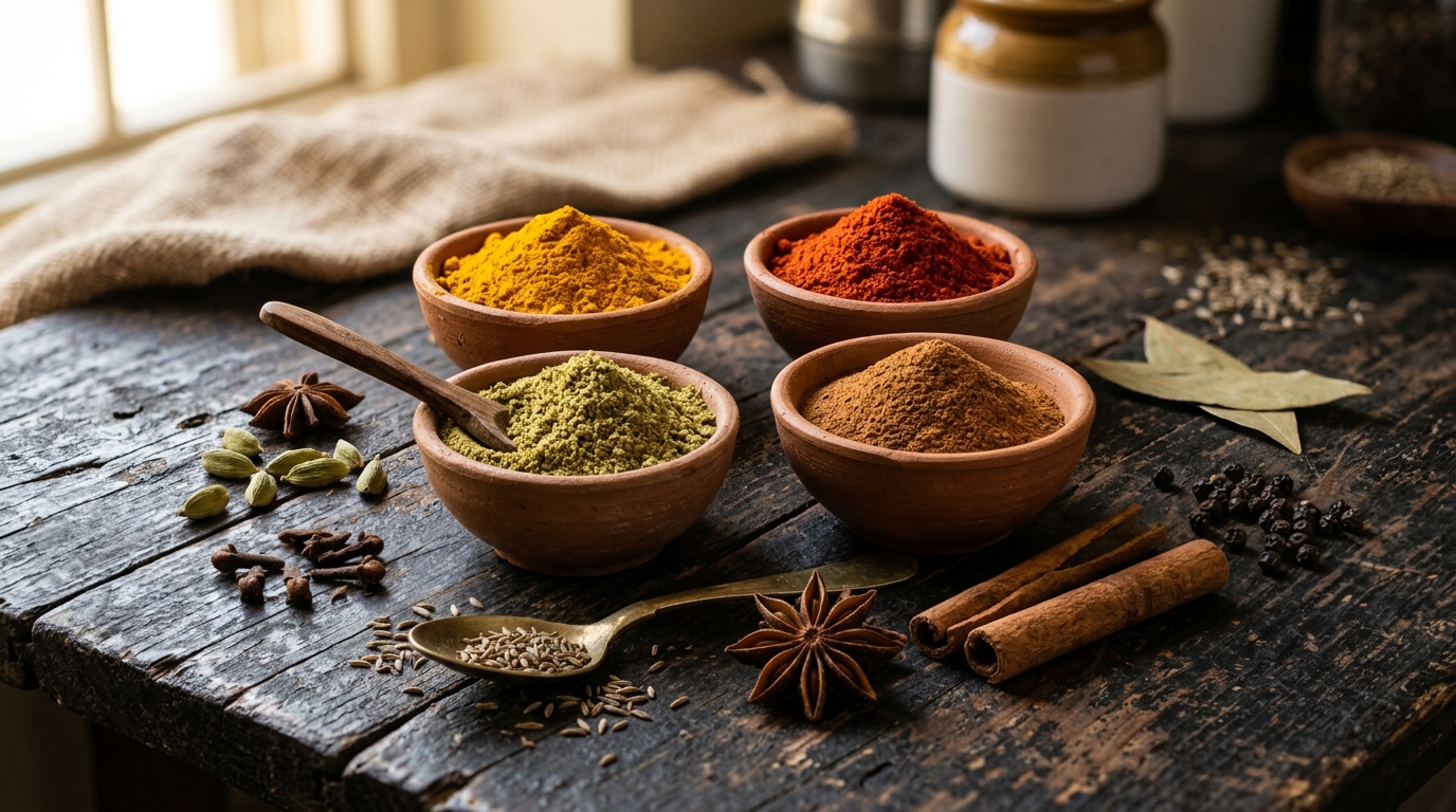 Preparing Sangeeta's HomeMade spices